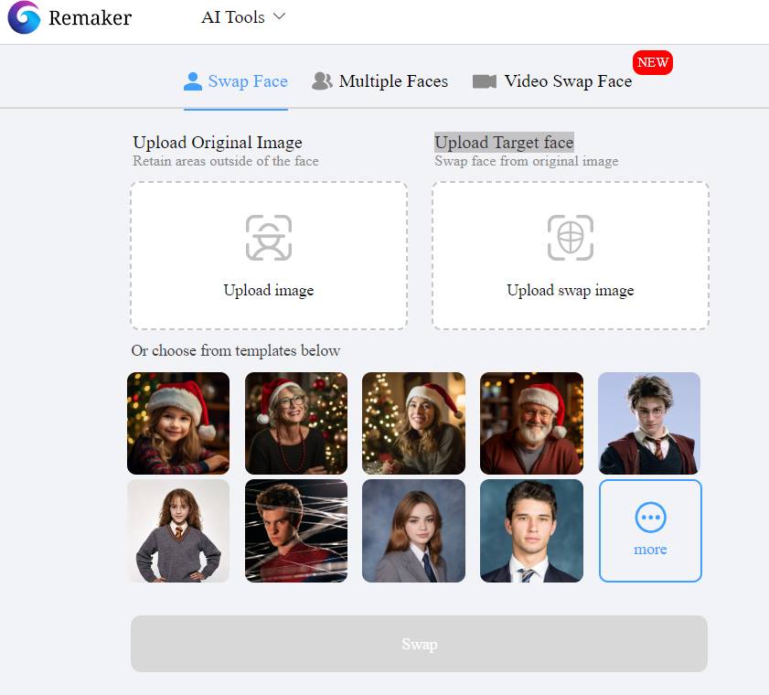 Remaker ai tool for face swap
