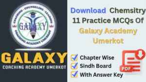 Mdcat Chemistry 11 MCQS with answers pdf Galaxy Academy Umerkot