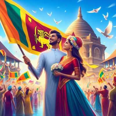 Sri lanka independence Day 3d ai images for couples 2