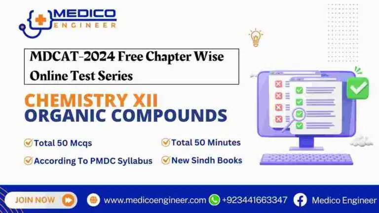 Xii Chemistry Organic Compounds online test mdcat 2024