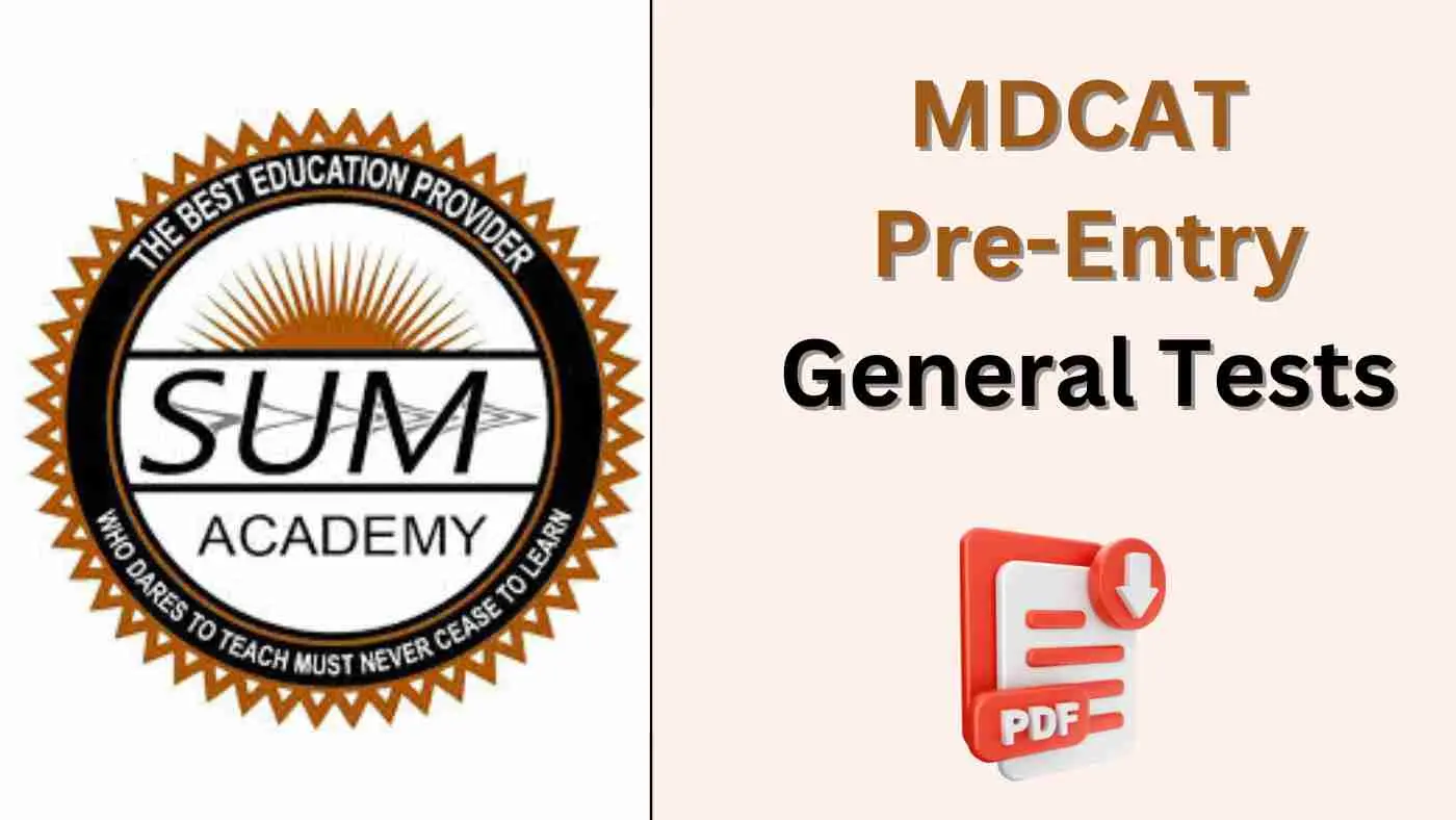 Sum academy pre entry mdcat general tests