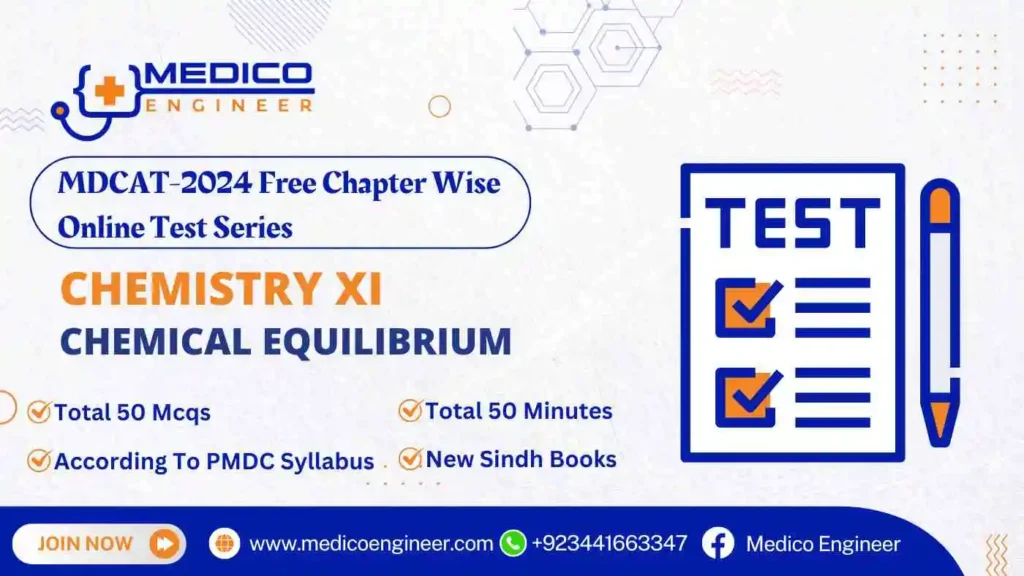 XI Chemistry Chemical Equilibrium Online Test Mdcat-2024