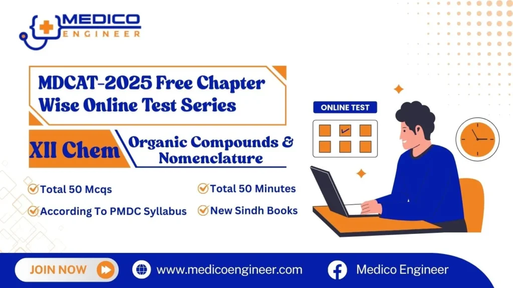 MDCAT XII Chemistry Organic Compounds and Nomenclature Online Test-2